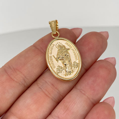 Dije Virgen Maria Auxiliadora Oro amarillo 18k 2,4 Gr / 3,8 Cm