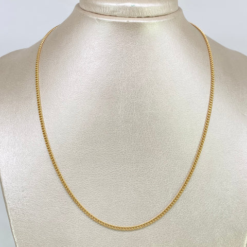 Cadena Cubana Oro amarillo 18k 7,85 Gr / 2 mm / 45 Cm †