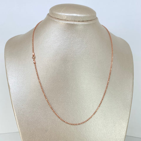 Cadena ● Mini Militar Oro rosa 18k +3 / 3,9 Gr / 1,4 mm / 45 Cm *