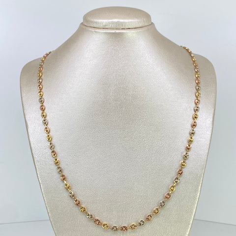 Cadena GC Diamantada Tres oros 18k 12,70 Gr / 4,3 mm / 60 Cm