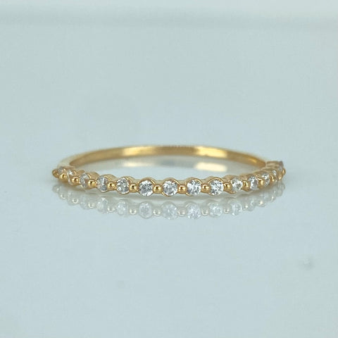 Anillo Churumbela Circones Blancos Oro amarillo 18k / Talla 6 3/4 / 0,93 Gr