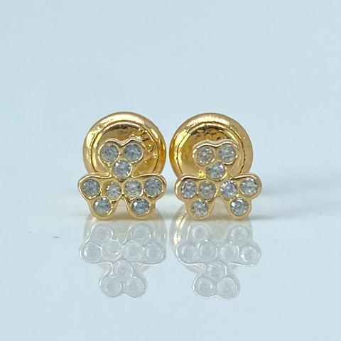 Topos Flor Circones Blancos Oro amarillo 0,8 Gr / 5,2 mm †