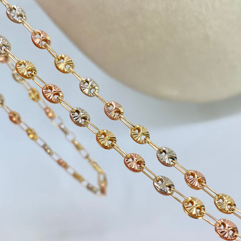Cadena GC Diamantados Tres oros 18k 10,60 Gr / 4,2 mm / 60 Cm