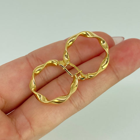 Candongas Melcochas Oro amarillo 18k 1,7 Gr / 2,3 Cm  *