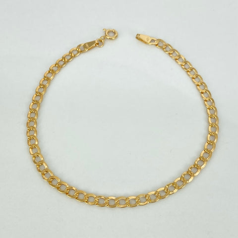 Pulso ● Cubano Oro amarillo 18k +1 / 2 Gr / 3,5 mm / 19 Cm