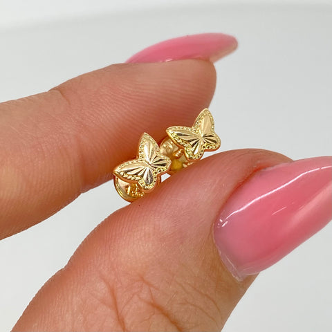 Topos Mariposa Diamantada Oro amarillo 18k 0,55 Gr / 6 mm
