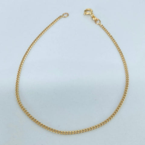 Pulso ● Cubano Oro amarillo 18k +1 / 0,85 Gr / 1,4 mm / 19 Cm *