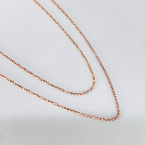 Cadena ● Mini Militar Diamantado Oro rosa 18k +3 / 2,05 Gr / 0,8 mm / 50 Cm *