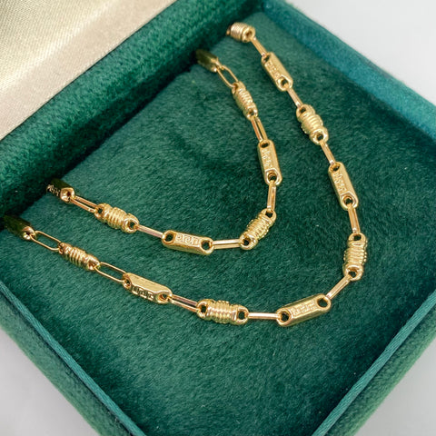 Cadena Rustica VS Cilindros Oro amarillo 18k 9,24 Gr / 3,6 mm / 61,5 Cm *