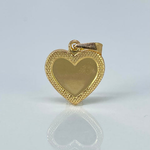 Dije Placa Corazon Bordeado Oro amarillo 0,8 Gr / 2,3 Cm *