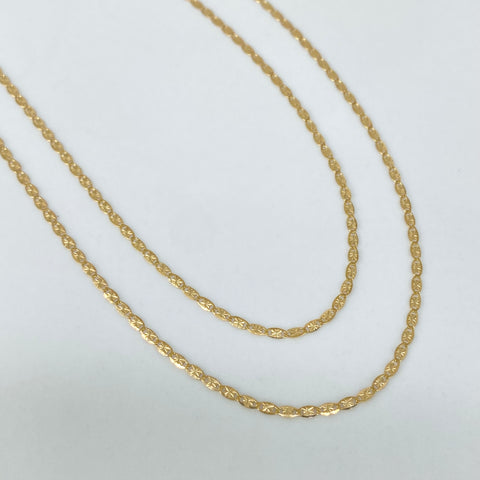 Cadena ● Plana Diamantada  Oro amarillo 18k 1,82 Gr / 1,3 mm / 45 Cm *