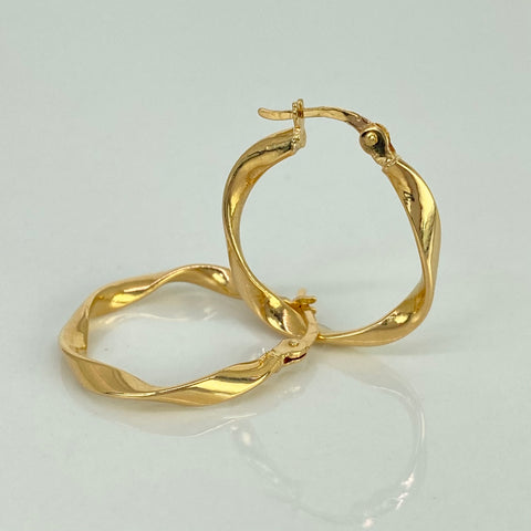 Candongas Melcochas Oro amarillo 18k 1,8 Gr / 2,5 Cm  *