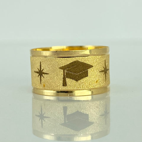 Anillo Argolla Diamantada Birrete Oro amarillo 18k / Talla 7 1/2 / 2,64 Gr