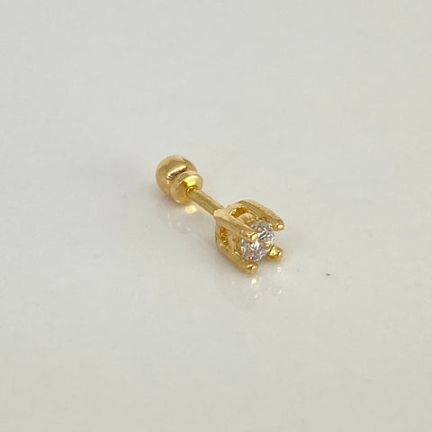 Piercing Circon Blanco / Oro Amarillo 18k (Joya) / 0,54gr / 3.5mm / (Oreja) *