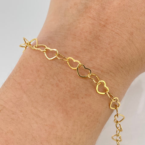 Pulso ● Corazon Seguido Oro amarillo 18k +3 / 1,35 Gr / 5,2 mm / 19,5 Cm †
