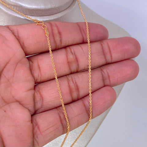 Cadena ● Set Lazo Virgen Guadalupe Mini Oro amarillo 18k 1,80 Gr / 1 mm / 50 Cm *