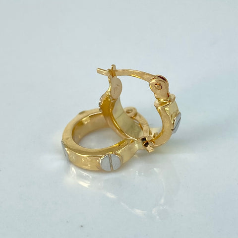 Candongas Tornillos CT Oro amarillo y Oro blanco 1,61 Gr / 1,4 Cm