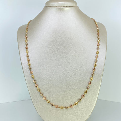 Cadena GC Diamantada Tres oros 18k 12,86 Gr / 4,5 mm / 63 Cm *