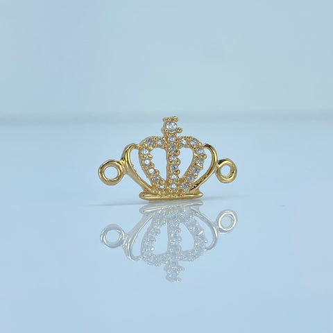 Herraje Corona Circones Blancos Oro amarillo 18k 0,74 Gr / 1,8 Cm