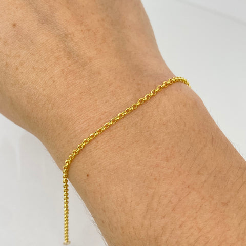 Pulso Aro Seguido Oro amarillo 18k +1 / 0,7 Gr / 2 mm / 17,8 Cm *