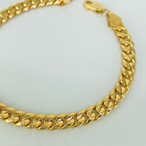 Pulso ● Cubano Oro amarillo 18k +1 / 9,6 Gr / 6 mm / 20,2 Cm *