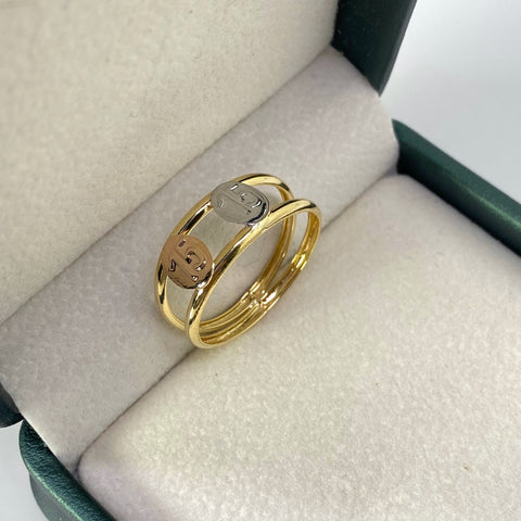 Anillo # 15  Tres oros 18k / Talla 10 / 1,92 Gr