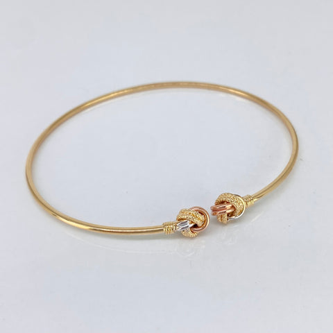 Pulso ● Aro Nudos Tres oros 18k +3 / 2,4 Gr / 17 Cm *