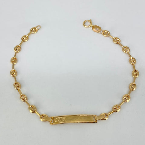 Pulso bebé Placa Rectangular Jesus GC  Oro amarillo 18k 1,70 Gr / 3,3 mm / 15,8 Cm *