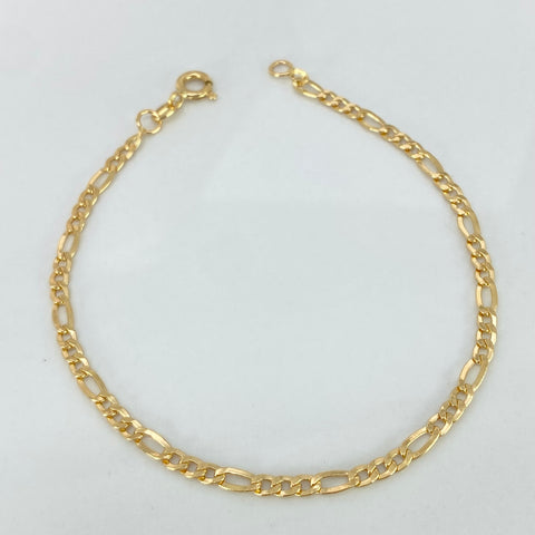 Pulso ● Tres Por Uno 3x1 Oro amarillo 18k +1 / 1,75 Gr / 2,8 mm / 19 Cm †