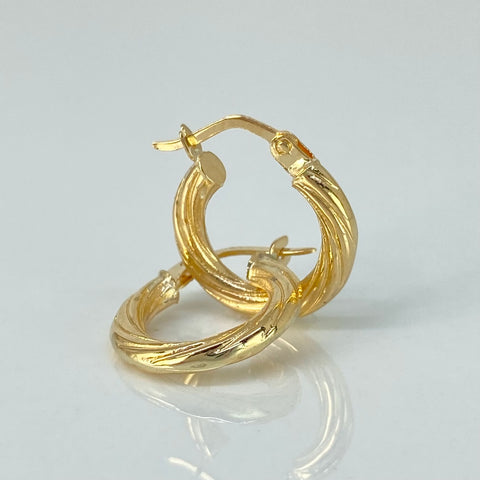 Candongas Entorchadas Oro amarillo 18k 1,55 Gr / 1,7 Cm *