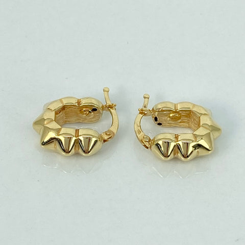 Candongas ● Puntas Oro amarillo 18k +3 / 2,3 Gr / 1,8 Cm *