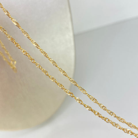 Cadena ● Singapur Oro amarillo 18k +3 / 1,07 Gr / 1,6 mm / 50 Cm *