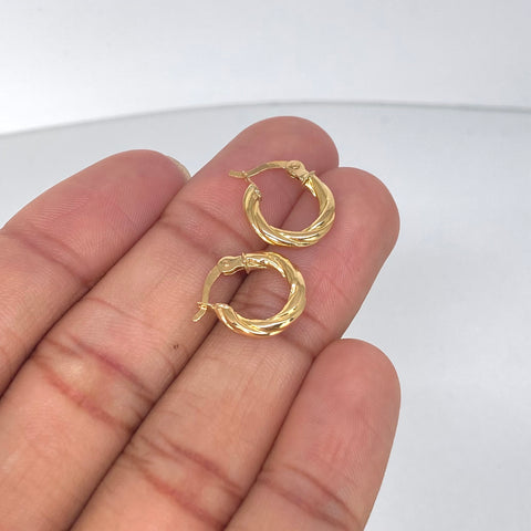 Candongas Entorchadas Oro amarillo 1,3 Gr / 1,5 Cm †