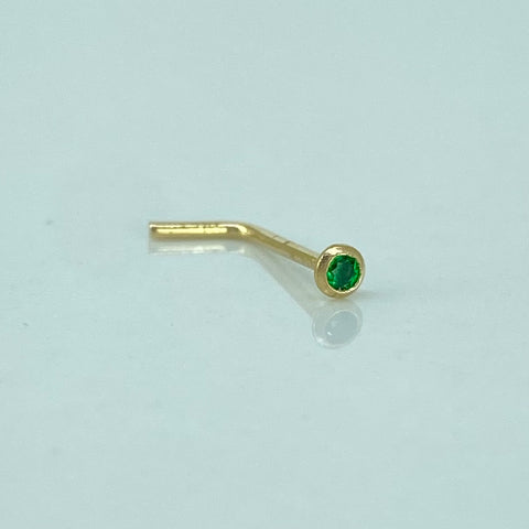 Piercing Circon Verde / Oro Amarillo 18k (Joya) / 0,12gr / 1.1cm / (Nariz)