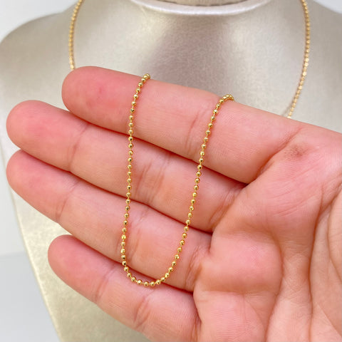 Cadena ● Militar Oro amarillo 18k +3 / 4,82 Gr / 1,3 mm / 50 Cm