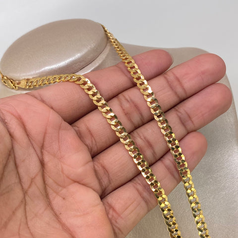 Cadena ● Cubana Oro amarillo 18k 14,35 Gr / 5,2 mm / 60 Cm †