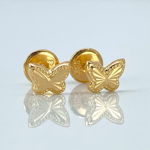 Topos Mariposa Diamantada Oro amarillo 18k 0,55 Gr / 6 mm †