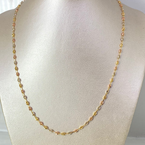 Cadena GC Diamantada Tres Oros 18k 6,22 Gr / 2,7 mm / 50 Cm *