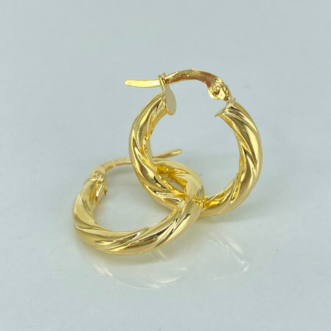 Candongas Entorchadas Oro amarillo 18k 2,18 Gr / 2,2 Cm