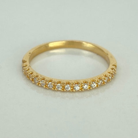 Anillo Churumbela Circones Blancos Oro amarillo 18k / Talla 7 1/4 / 1,94 Gr *