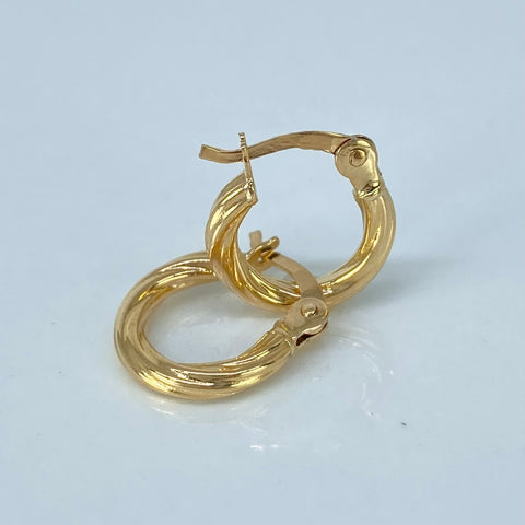 Candongas Entorchadas Oro amarillo 0,93 Gr / 1,4 Cm †