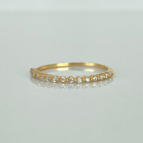 Anillo Churumbela Circones Blancos Oro amarillo 18k / Talla 7 3/4 / 1,15 Gr †