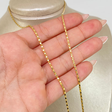 Cadena ● Venciana / Hexagonos  Oro amarillo 18k +3 / 3,77 Gr / 1,5 mm / 50 Cm