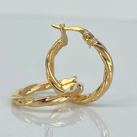 Candongas Melcochas Oro amarillo 18k 1,55 Gr / 2 Cm  *