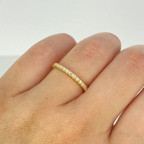Anillo Churumbela Circones Blancos Oro amarillo 18k / Talla 6 / 1,75 Gr *