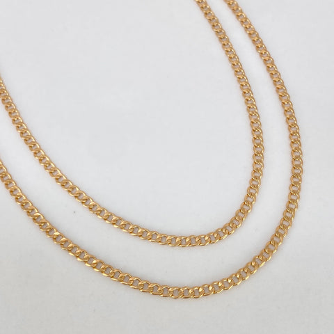 Cadena ● Cubana Oro amarillo 18k 1,9 Gr / 2 mm / 50 Cm †