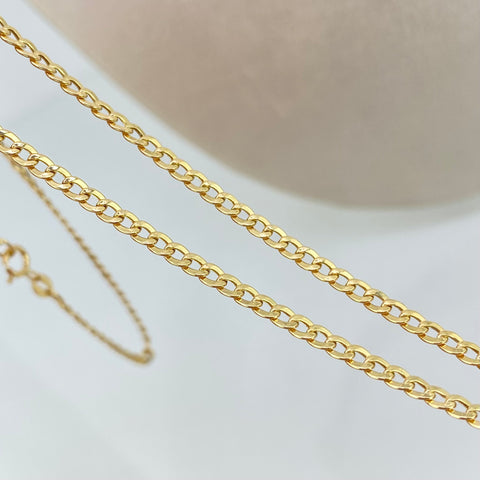 Cadena ● Cubana Oro amarillo 18k 3,15 Gr / 2,5 mm / 45 Cm *