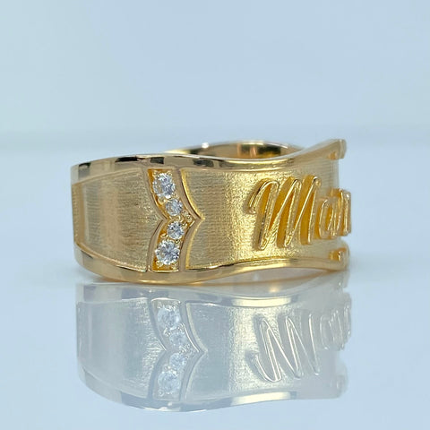 Anillo Nombre Con Circones POR FABRICACION Oro amarillo 18k / Talla 7 / 7,88 Gr *