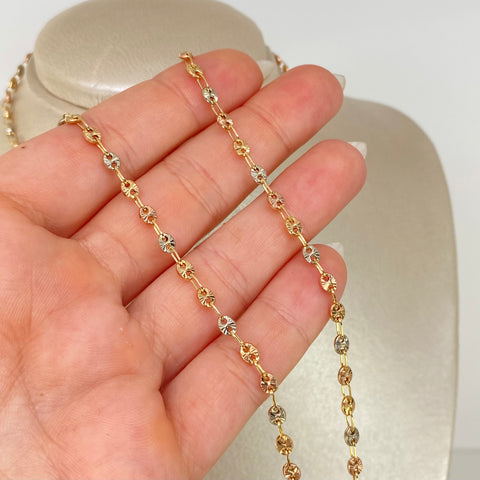 Cadena GC Diamantado Tres oros 18k 6,65 Gr / 3,3 mm / 50 Cm *