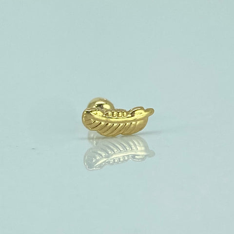 Piercing Pluma / Oro Amarillo 18k (Joya) / 0,25gr / 0.8cm / (Oreja)